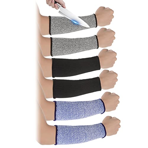 Lusofie 3 Pares Manga de Trabajo Protector de Brazo Manga Resistente a Los Cortes Cubierta de Seguridad Para Piel Fina y Antebrazo Manga Para Moretones Protección Para Cocinar y Jardinería