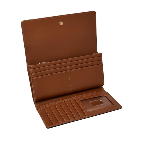 Image of Fossil Women's Logan Leather Wallet RFID Blocking Flap Clutch Organizer