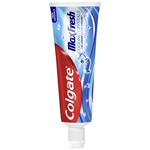 Colgate Zahnpasta Max Fresh Cooling Crystals 75 ml - Zahncreme mit überraschendem Frischegefühl, hält die Zähne weiß