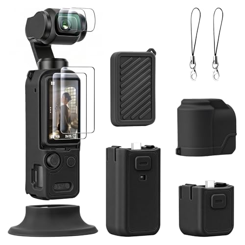 Protection DJI Pocket 4 en silicone anti-rayure avec verre trempé écran et objectif AMAZEAR