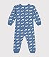 Petit Bateau A0BUO Langärmliger, Fußloser Schlafanzug Unisex Baby Beach/Marshmallow 3 Monate