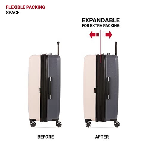 Swissgear 8028 Hardside Expandable Sinner Luggage, Pink/Dark Grey, Checked-Large 28-Inch #TOP5