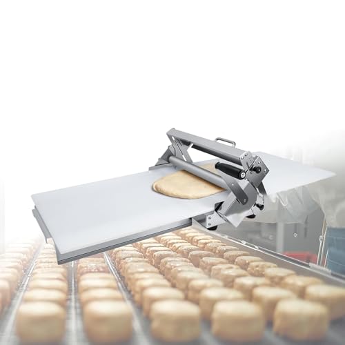 Multi-Purpose Manual Dough Sheeter Stainless Steel Commercial Home Pastry Roller with Adjustable Thickness Effortlessly Make Uniform Dough for All Your Baking Needs