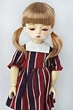 Jusuns 1/6 Doll wigs JD589 6-7inch 16-18cm YOSD Fancy Braid Double Ponytail Synthetic Mohair BJD Hair (Sugar Brown)
