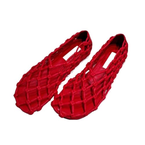 Jelly Mesh Ballet Flats for Women Wide Woven Jesus Sandals Slip on House Slippers Breathable Hollow Out Beach Slides Lightweight No Slip Sole Comfort Dressy Water Shoes Summer Pool Party Vacation