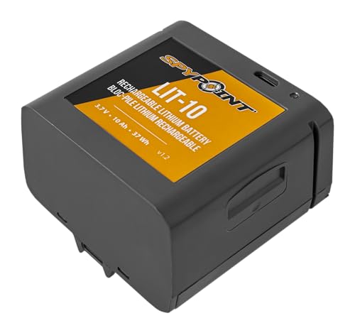SPYPOINT LIT-10 3.7V Rechargeable Lithium Battery LINK-MICRO | CELL-LINK 10 200mAh for Cellular Trail Cameras with Charging Power Cable Included | Cell Cameras for hunting Lithium Battery