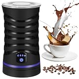 Espumador de leche eléctrico 4 en 1 con revestimiento antiadherente para espuma de leche caliente y fría, apagado automático, ideal para café y leche