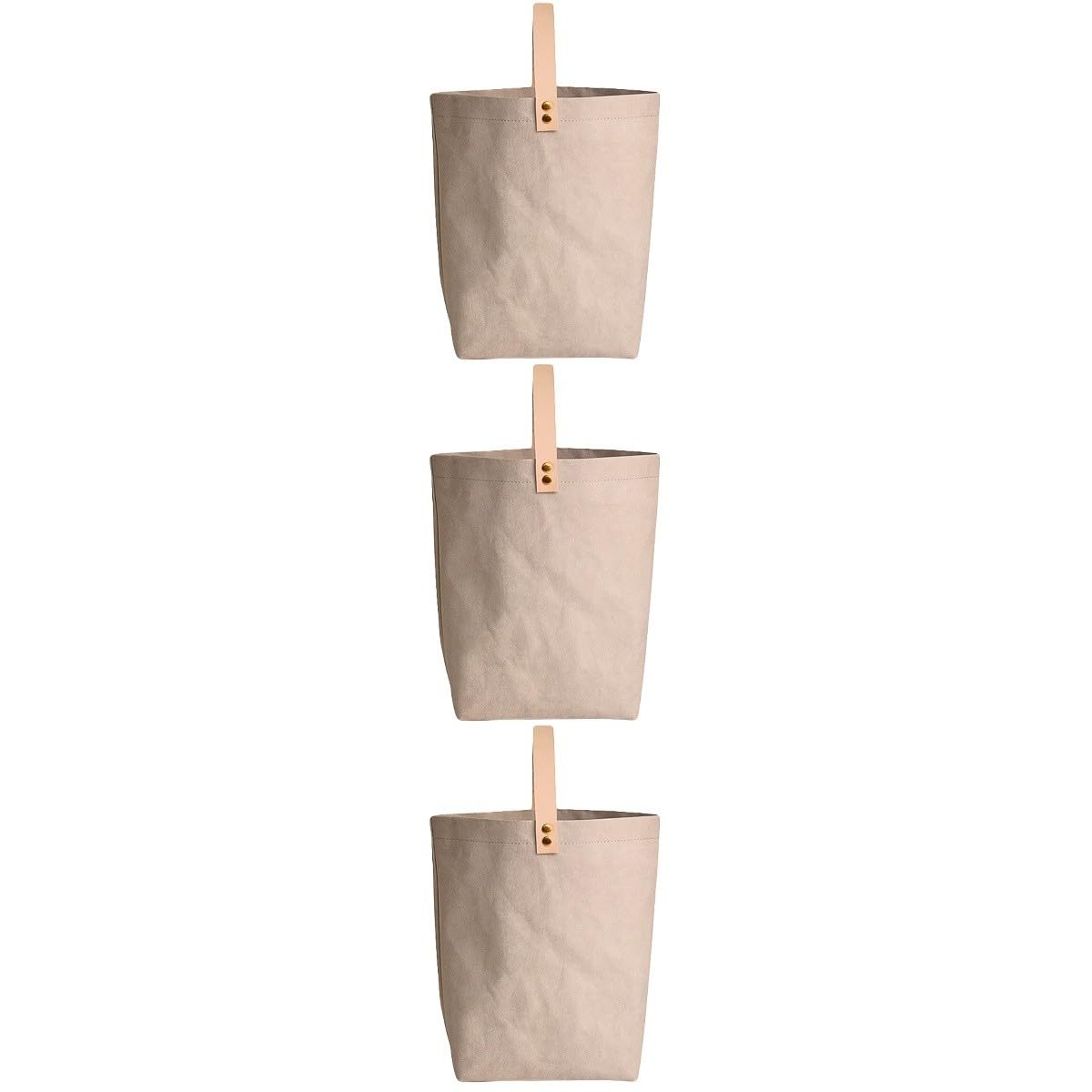 Mobestech 3piezas Bolsa De Papel Kraft Lavada Asa Para Vino Pack Para Fiestas y Eventos Para Botellas De Vino y Champán