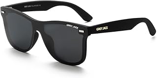grey jack Flat Top Lens Sunglasses,TR90 Retro One Piece Shades Polarized Sunglasses for Men Women 650 Price In India