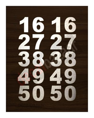 Image of Number Vinyl Sticker Height 5 Inches Reflective Silver (Set 2), (Code 23)