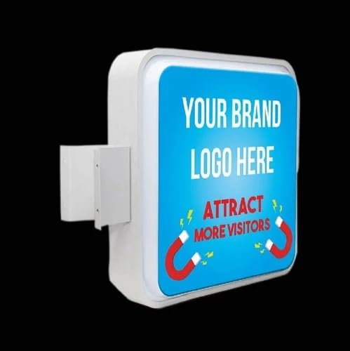 LED Sign, 18x18 inches, Acrylic, Customizable Text & Logo, Wall Mount or Floor Standing