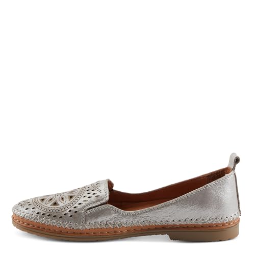 Image of Spring Step Women's Ingrid Loafers - Premium Leather Slip-On with Laser Cutout Design, Elastic Goring and Lightweight Flat Sole for Comfortable Stylish Wear