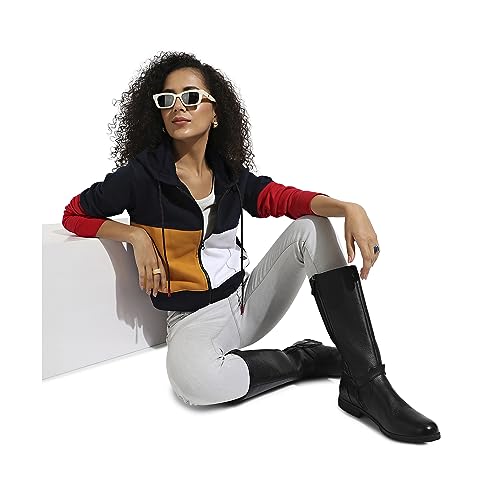 Image of Campus Sutra Women Cotton Hooded Neck Sweatshirt