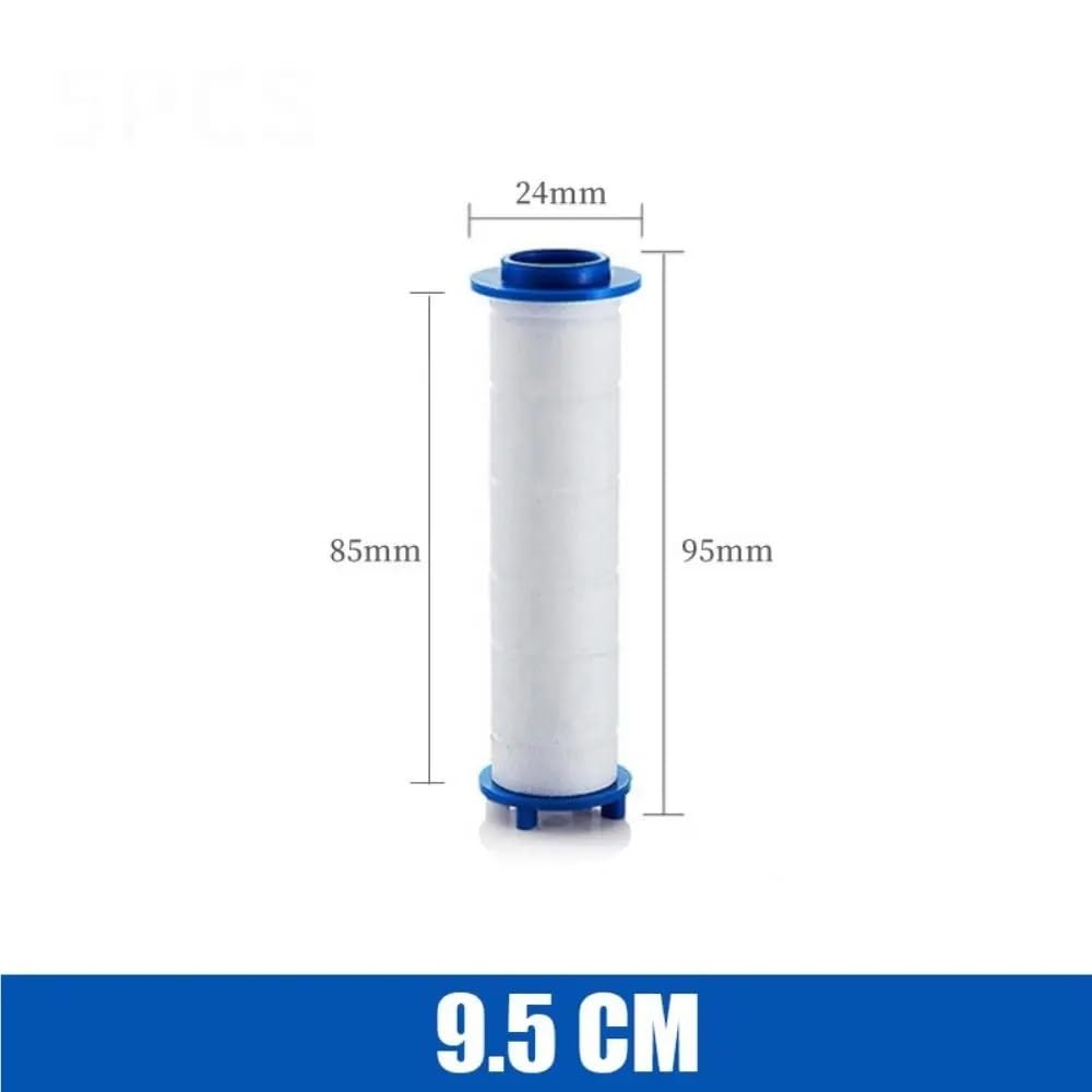 Paquete de 5 filtros de repuesto para cabezal de ducha, cartuchos de algodón PP desmontables (9,5 cm) para baño, mejora la calidad del agua y la reducción del cloro