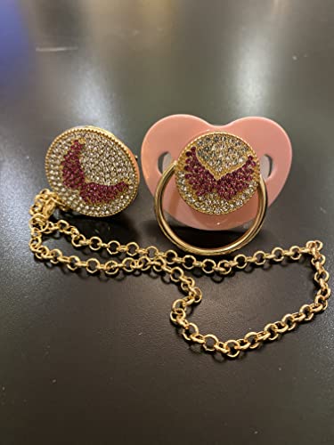 Taşlı Melek Kanat Emzik & Emzik Zinciri Pembe