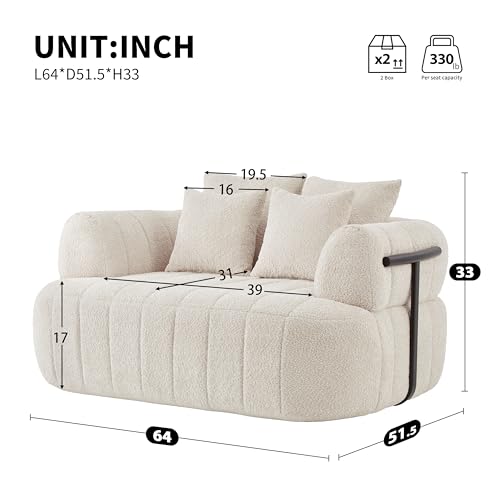 Sillón boneless boucle beige cómodo plegable miniatura 2