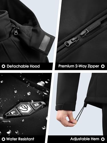 WASOTO Heated Jackets for Women 18400 mAh Battery Pack Water-Resistant Slim Fit Heated Coat with Detachable Hood Snowboarding - Image 6