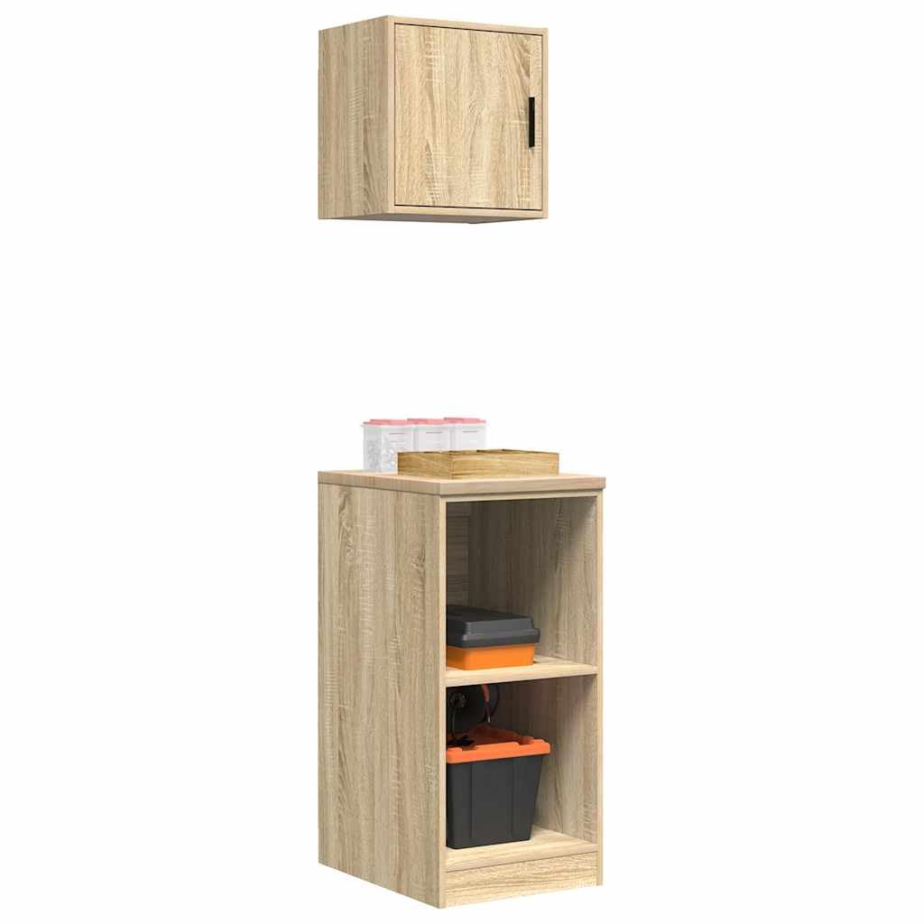 Armoires de Garage 2 pcs chêne Sonoma Bois d'ingénierie,Entreprise & Industrie,Stockage Industriel,Armoires industrielles,25.9 kg-3328271