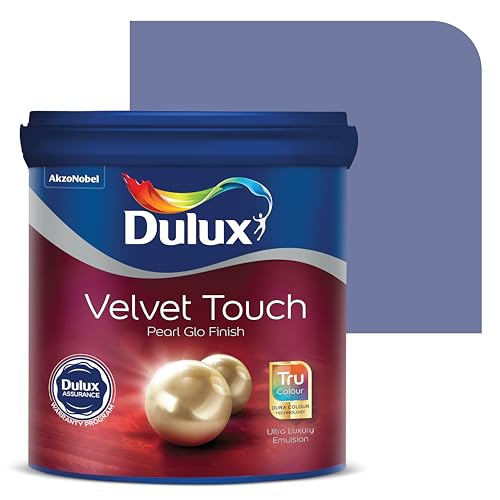Image of Dulux Velvet Touch Pearl GLO Interior Emulsion Paint (20L, Purple Wish) - Luxurious soft-sheen wall paint, highly durable, washable, rich, intense colors, with 6-year warranty