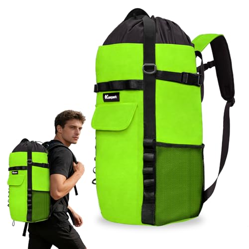 Keepark Rock Climbing Rope Storage Bag - Large Capacity Tree Rope Storage Backpack Waterproof Oxford Outdoor Climbing Rope Bag With Adjustable Shoulder Straps - Green