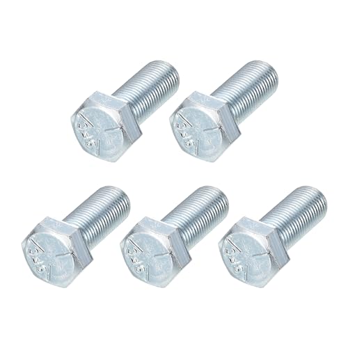 Image of METALLIXITY Hex Bolts (1 /2-20x1-1 /4) 5Pcs, Carbon Steel Zinc Plated Fully Threaded, UNF Fine Thread Hex Head Screw Bolt - for Furniture Repair, Silver