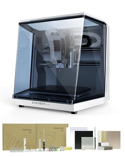 Carvera Air Desktop CNC Machine,Compact Enclosed Mini CNC Mill 3 Axis Industrial Precision with Makera CAM for Metal Wood,Quick Tool Changer,Closed-Loop Stepper Motor DIY Milling Carving by Makera