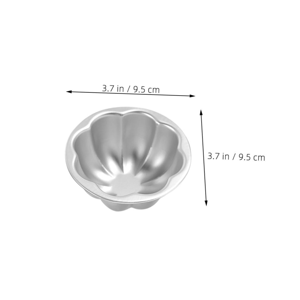 Cabilock 8pcs Non Stick Aluminum Alloy Pudding Molds Versatile Flower Shaped Baking Cups for Puddings Jellies Cakes and Desserts for Home and Professional Use