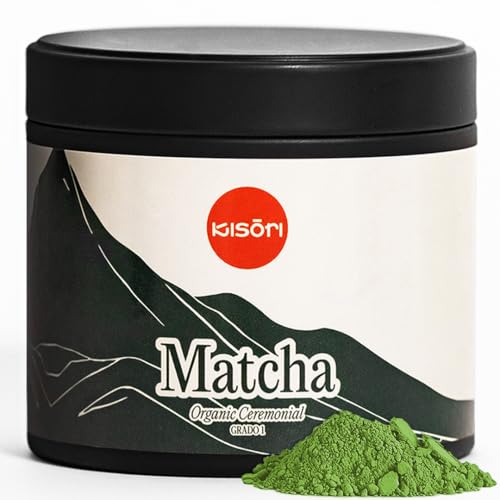 Kisori - Té Matcha Ceremonial Premium Grado 1 | Té Matcha en Polvo para 1 Mes | Te Matcha Orgánico 100% Natural | Matcha Ceremonia Grado 1 I Te Verde Puro Máxima Calidad I Sin azúcar, Vegano