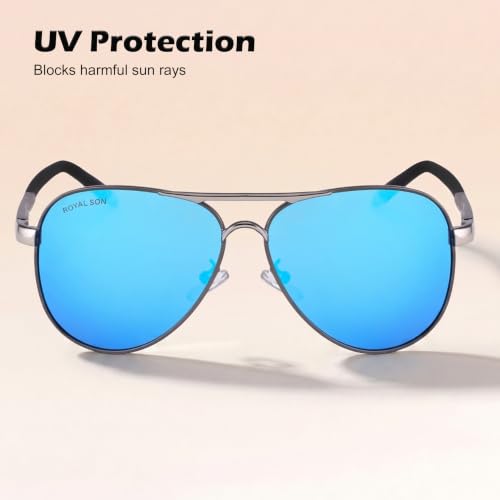 Image of ROYAL SON Men Aviator Polarization Sunglasses