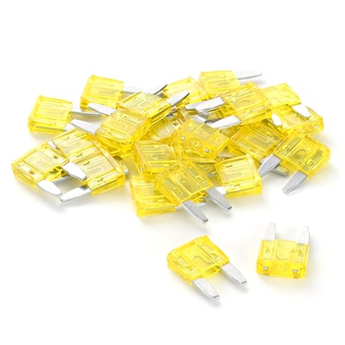 (25Pcs) 20 Amp Mini Car Fuses 20A Automotive Fuses Blade Fuse for Car/RV/Truck/SUV/Motorcycle/Boat
