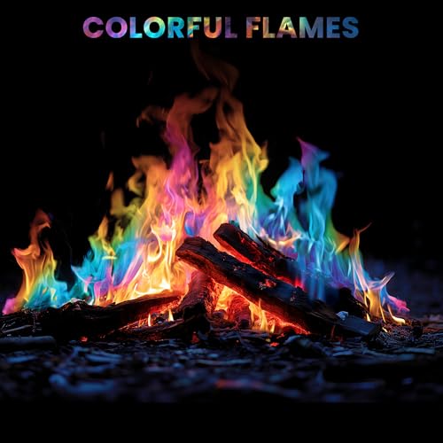 Magical Flames Fire Color Packets (12 Pack), Vibrant Multi-Color Fire for Fire Pits, Campfires, Bonfires & Fireplaces - Camping Essentials & Outdoor Party Accessories
