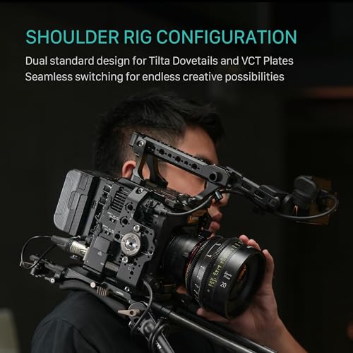 Image of Tilta Camera Cage Pro Kit V-Mount for Canon C400 | Includes Cage, Battery Plate, Shoulder Baseplate, Right Side Arm & More | Arri Rosette, NATO Rail, 3 /8 inch-16 & 1 /4 inch-20
