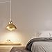 SoodMi Plug in Pendant Light, 15FT Hanging Lights, On/Off Switch, Industrial Pendant Light with Plug in Cord, Metal Hanging Lamps for Living Room, Kitchen, Dining Room Gold