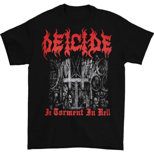 Soft wearing HYEWOI Deicide in Torment in Hell T-Shirt Unisex Tee. BlackBlackL