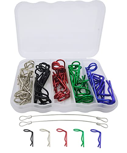 Hoplex 50Pcs Rc Body Clips 90-Degree Angle Springy Pins Bent Springy Pins For 1/8 1/10 1/12 Scale Model Car Truck Crawler Truck #TOP20