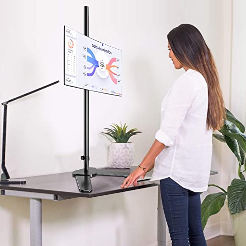 Pholiten Single Monitor Stand Tall, Extra Long Vertical VESA Mount for Most 13”-27” Monitors up to 10kg - Image 4