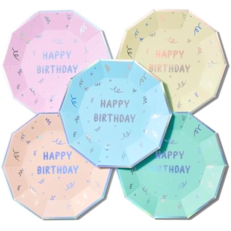 Coterie Happy Birthday 60 Piece Party Bundle - Complete Disposable Tableware Set | Matching Plates, Napkins & Cups for Kids & Adults | Fun & Festive Party Supplies for Cake, Snacks & Drinks