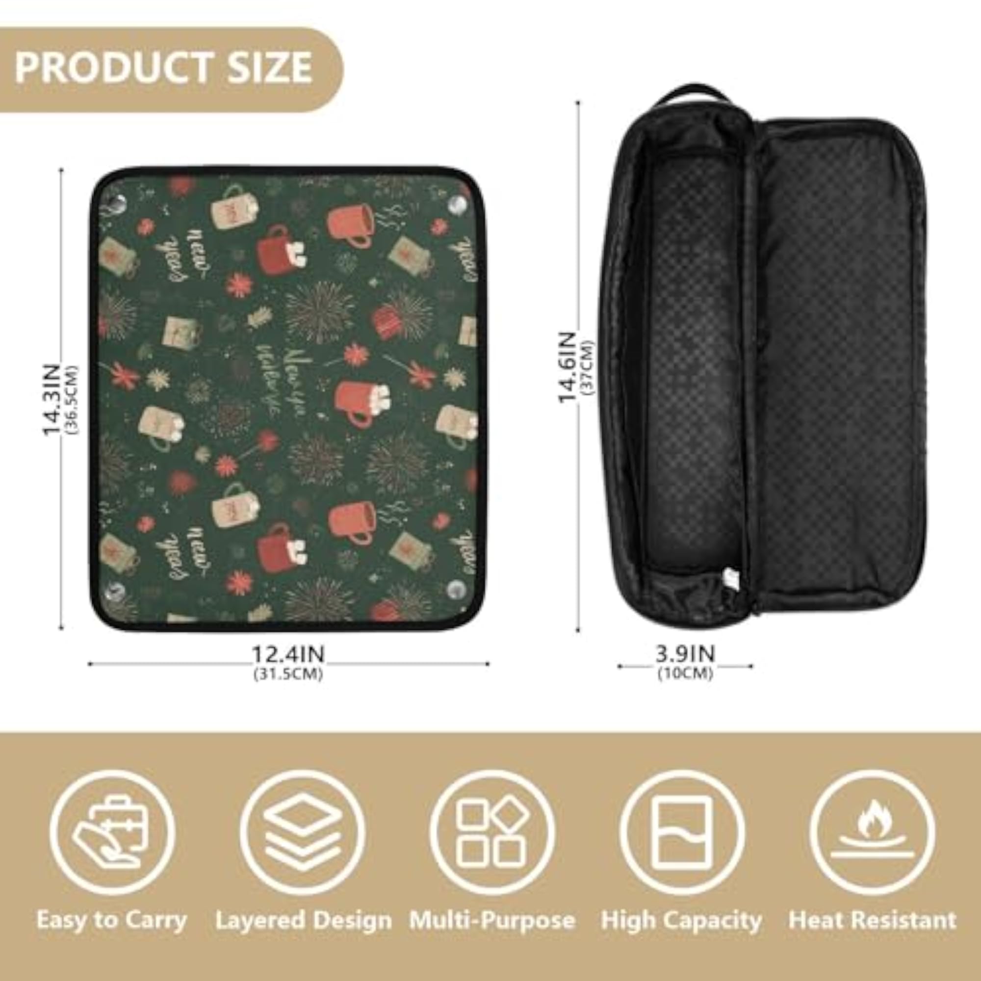 New Year Cocoa Green Hair Tools Travel Bag for Hot Tools