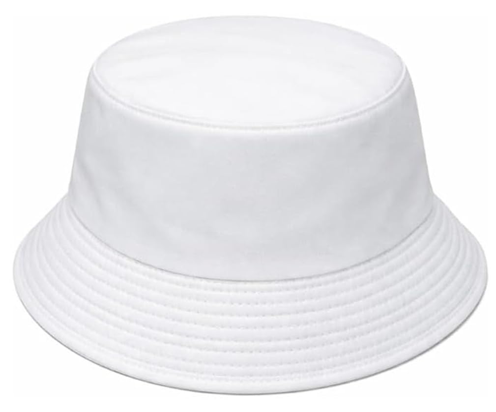 L&L® Cotton Adults Bucket Hat Summer Fishing Fisher Beach Festival Sun Cap (White)