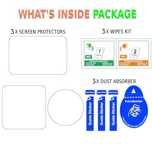 Image of Tempered Glass Screen Protector Compatible for DJI Osmo Action 5 Pro Action Camera (Transparent) Edge To Edge Full Screen Coverage With Installation Kit, Complete Set Of 3 Glass