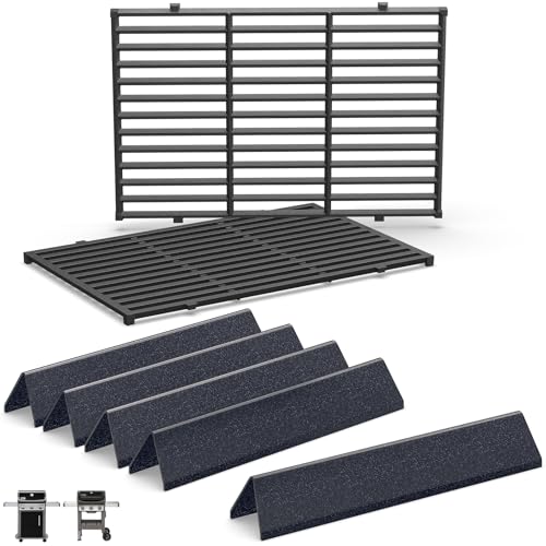 Grill Parts for Weber Spirit 300 and Spirit II 300 Series 15.3 Flavorizer Bars & Grill Grates for Weber Spirit E-310 E-315 E-330 Series Grills with Front Control Knobs Replace for Weber 7636 7638