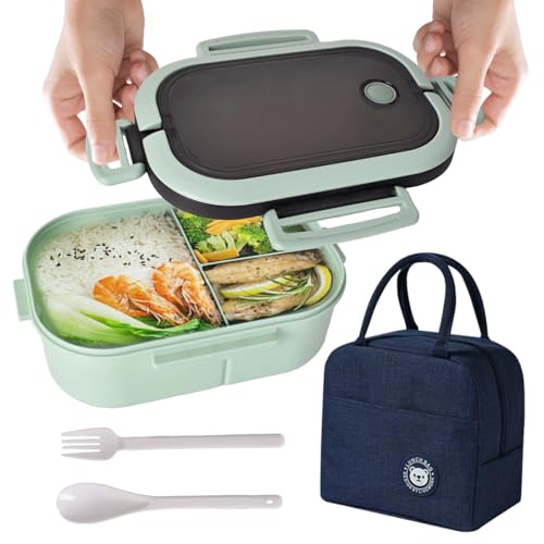 Marjoramy 1200ml Fiambreras Bento, Fiambrera Comida Trabajo Con Bolsa Térmica Porta Alimentos, Fiambrera Con Bolsa, Lonchera Portátil Para Microondas Escuela, Picnic, Viajes
