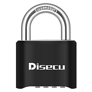 4 Digit Heavy Duty Combination Lock Outdoor Waterproof Padlock 1.3 Inch Shackle for Gate, Fence, Gym Locker, Sports Locker (Black)