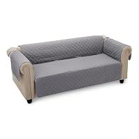 Amazon Basics Housse de Canapé Imperméable 3 Places, Protection Réversible Lavable, Gris/Gris Clair