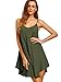 Romwe Women's Summer Spaghetti Strap Sundress Sleeveless Beach Slip Dress Army Green M