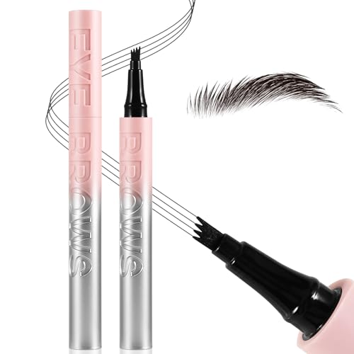 Boobeen Lápiz Líquido de Cejas, Lápiz de Cejas de Larga Duración con Punta de 4 Puntas, Ceja Microblading para un Maquillaje de Ceja de Aspecto Salvaje