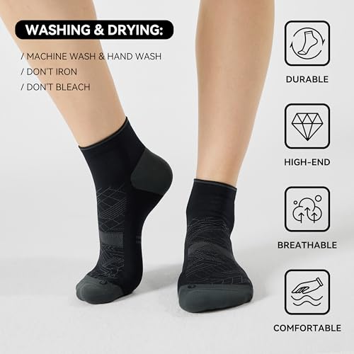 CS CELERSPORT 2/5 Pairs Ankle Compression Socks for Men and Women Running Athletic Socks3