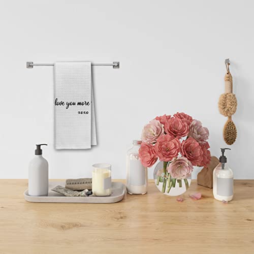 Dibor Funny Quote Love You More Xoxo Kitchen Towels Dish Towels Dishcloth,Love Saying Sign Decorative Absorbent Drying Cloth Hand Towels Tea Towels For Bathroom Kitchen,Funny Couples Gifts #TOP3