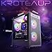 Kroteaup Gaming PC Computer Desktop,AMD Ryzen 5 5500 up to 4.2GHz, Radeon RTX 2060 6G, 16G DDR4, 512GB SSD, WiFi 6, RGB Fan x5, Tower Computers Windows 11 Home