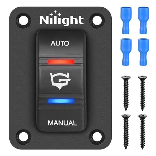 Image of Nilight Auto Manual Rocker Switch Bilge Pump Panel Waterproof